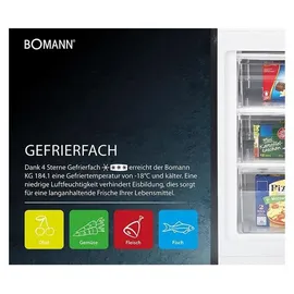 Bomann KG 184.1 Kühl-Gefrierkombination (269 l, 1800 mm hoch, Edelstahl)