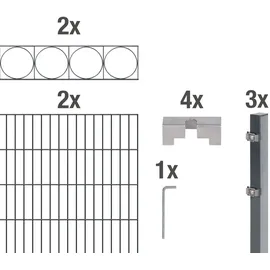 GAH Alberts Doppelstabmattenzaun 400 x 100 cm Anthrazit