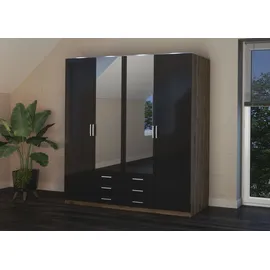 Priess Kleiderschrank »Amsterdam« mit oder ohne LED-Beleuchtung schwarz