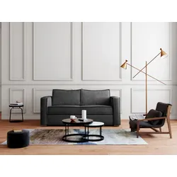 Schlafsofa mit Matratze 3-Sitzer - Cord - Anthrazit - Liegefläche 140 cm -  Matratze 14 cm - LORETO