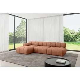 altdecor Ecksofa Samt L-Form 2-Sitzer Apricot