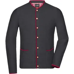 Herren Trachten Strickjacke - Farbe rot, grau - Größe S