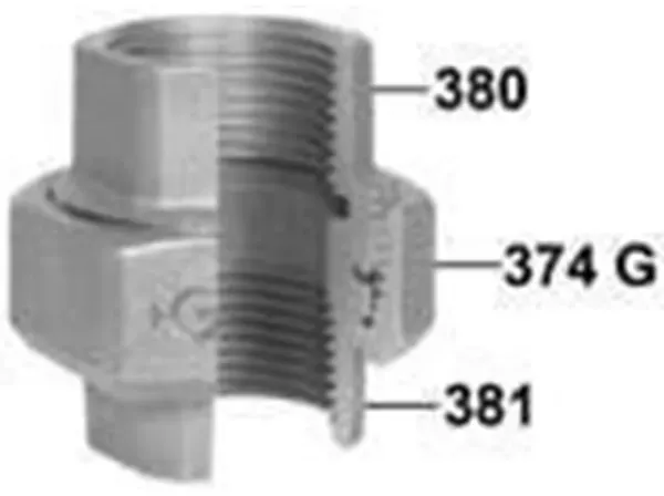 Union galvanized for f taper seat 1 1/2