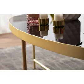 FineBuy Couchtisch FB53025 Glas schwarz oval 110 x 40 x 56 cm