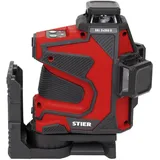Stier Kreuzlinienlaser SKL 3x360°, 520nm, grün, 1/4" und 5/8" Gewinde im Koffer