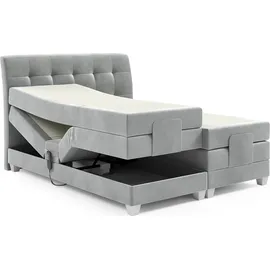 Fun Möbel Boxspringbett Elektrisch Bett FRANCO 200x200cm in Stoff Fresh Grau