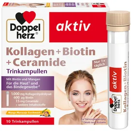 Doppelherz Kollagen + Biotin + Ceramide Ampullen für gesunde Haut und Haare 10 St.