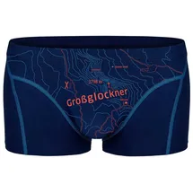 Ein schöner Fleck Erde Herren Boxershorts - Shorts, Print, Bio-Baumwolle Großglockner (Blau) L