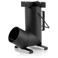 BBQ-Toro Feuerstelle Raketenofen RAKETE 6, Rocket Stove aus 1,5-mm-dickem Stahl schwarz Ø 11.50 cm x 18.00 cm x 29.00 cm x 35.00 cm