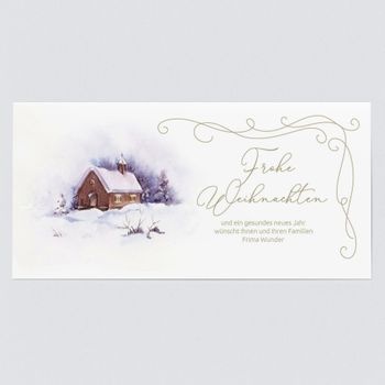 Weihnachtskarten Firmen (5 Karten) selbst gestalten, Wintermärchen - Weiß