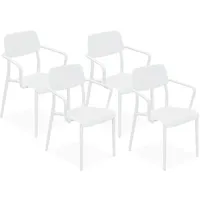 Konsimo® Gartenstuhl, Weiß, Kunststoff, 57x84x55.5 cm, Gartenmöbel, Gartenstühle, Gartenstühle