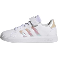 adidas Grand Lifestyle Court Elastic Lace and Top Strap Shoes Sneaker, FTWR White/Iridescent/FTWR White, 38 2/3 EU