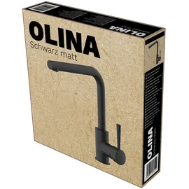 Lenz Spültischarmatur OLINA Schwarz matt – mit hochwertiger Markenmischdüse und Markenkartusche – Anti-Fingerabdruck Oberfläche – 46031151