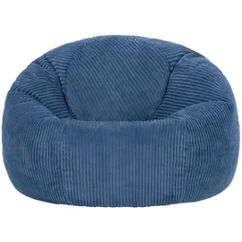I.C.O.N. Icon Sitzsack Cord, Denimblau, Sitzsack Erwachsene mit Füllung, Bean Bag, Cord Sessel, Lounge Sessel, Lounge Stuhl, Schlafzimmer, Wohnzimmer, Wohnzimmer Möbel