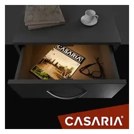 CASARIA Nachttisch Eloise Anthrazit 54x39x28cm mit LED