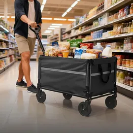 Relaxdays Bollerwagen faltbar grau