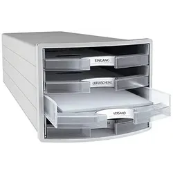 HAN Schubladenbox Impuls  transparent 1013-63, DIN C4 mit 4 Schubladen