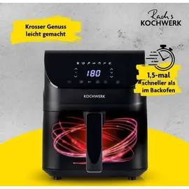 rachs kochwerk Heißluftfritteuse Digital 4L mit Erinnerungsfunktion | schwarz matt