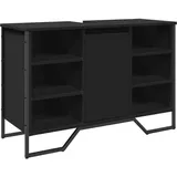 vidaXL Waschbeckenunterschrank Schwarz 91x35x60 cm Holzwerkstoff