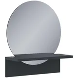 Vicco Badezimmerspiegel Elyra, Schwarz, 40 x 47.5 cm mit Ablage, Vicco