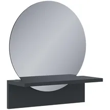 Vicco Badezimmerspiegel Elyra, Schwarz, 40 x 47.5 cm mit Ablage, Vicco