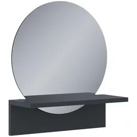 Vicco Badezimmerspiegel Elyra, Schwarz, 40 x 47.5 cm mit Ablage, Vicco