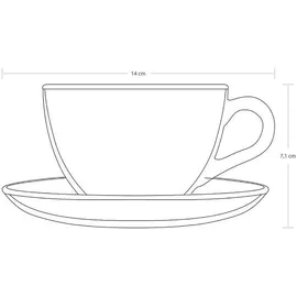 Pasabahce Teetasse mit Untertasse 0,2 l Transparent 6 St.