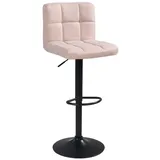 Home4You Barhocker, Beige Schwarz - Webstoffbezug - Metallgestell - höhenverstellbar