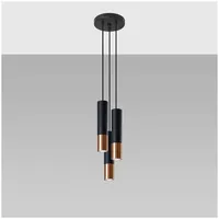 Sollux Loopez 3-flg. 20 cm rund schwarz/kupfer