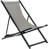 Beliani Locri II Liegestuhl 60 x 79 x 60 cm grau/schwarz klappbar