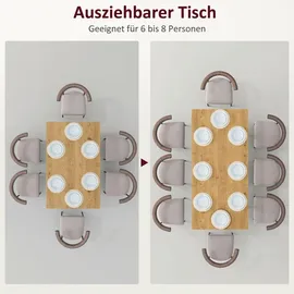 Homcom Esstisch ausziehbar 120/160 x 75 cm natur
