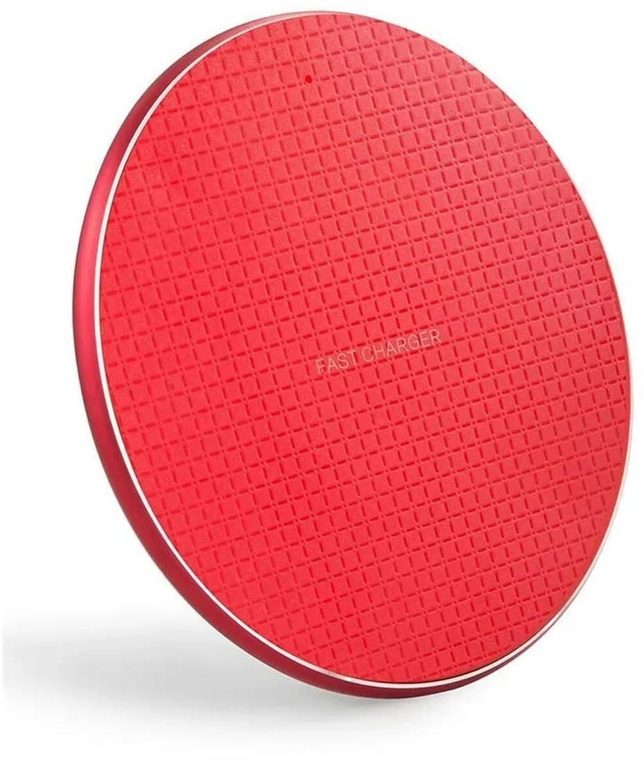 Lobwerk Induktive Ladestation Qi Fast Wireless Charger 10W Induktions Universal Ladegerät Smartphone Rot