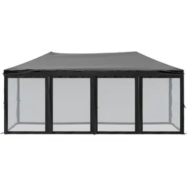 vidaXL Partyzelt Faltbar mit Mesh-Seitenwänden Schwarz 3x6 m