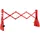 Wiltec Absperrgitter 200 cm rot