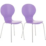 TPFLiving Besucherstuhl Ede - Stuhl mit chromfarbenem Metallgestell (Besucherstuhl - Sitzfläche und Rückenlehne aus Holz, 2 St), Maße (TxBxH): 45 x 43 x 86cm - Farbe: lila lila 43 cm x 86 cm x 45 cm