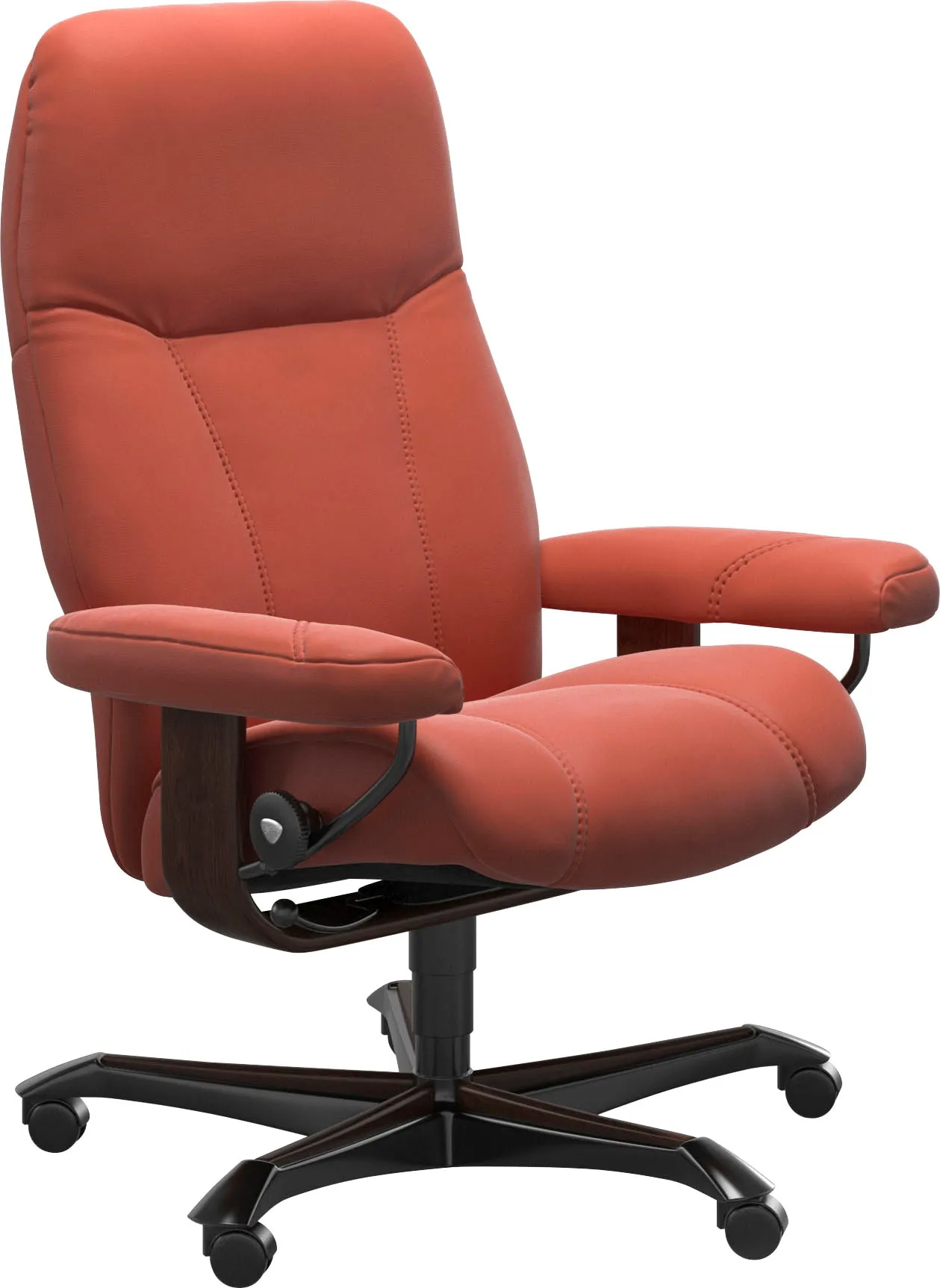 Relaxsessel STRESSLESS "Consul" Sessel Gr. Material Bezug, Material Gestell, Ausführung, Maße, braun (henna) Lesesessel und Relaxsessel mit Home Office Base, Größe M, Gestell Braun