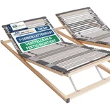 AM Qualitätsmatratzen 7 Zonen Lattenrost 80x200 2er Set verstellbar mit 44 Federleisten - Made in Germany - Verstellbarer Lattenrost 80x200 - Kopf und Fußteil - Holmabsenkung für Schulter und Becken