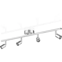 ledscom.de Deckenleuchte LUNARA, 4-flammig, edelstahl matt, 4x GU10 max. 25W