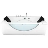 AcquaVapore Whirlpool Pool Badewanne Wanne W81R-TH-B-SC 180x90cm mit Radio+farblicht, aktive Schlauch-reinigung