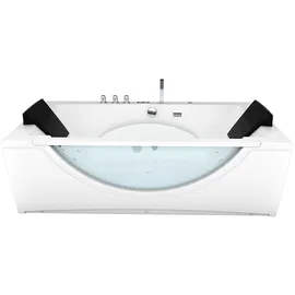 AcquaVapore Whirlpool Pool Badewanne Wanne W81R-TH-B-SC 180x90cm mit Radio+farblicht, aktive Schlauch-reinigung