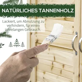 Outsunny Gartenschrank Holz Geräteschrank Schrank mit 2 Einlegeböden Natur 83 x 40 x 92 cm
