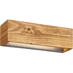 Wandleuchte dimmbar Holz indirekte Beleuchtung Wandlampe Flurlampe, Switch Dimmer, 1x LED 13W 1800Lm warmweiß, LxB 37x11 cm