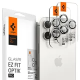 SPIGEN Glass tR EZ Fit Optik Pro 2 Pack White Titanium iPhone 15 Pro Max