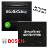 Bosch Herdset BOSCH Backofen mit Induktionskochfeld schwarz - autark, 60 cm