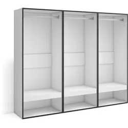 SKRAUT HOME Offener Schrank, Kleiderbügel mit Einlegeböden, 180x35x145 cm, Schlafzimmer, Kleidung, Schuhe, Moderner Stil, Weiß - 438_7