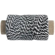 Rayher Garn, schwarz 1mm schwarz/weiß, 35m