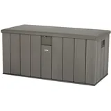 Lifetime Auflagenbox & Kissenbox 570 Liter Fassungsvermögen | 72x151x69 cm Braun Kunststoff | Aufbewahrungsbox für Gartenutensilien