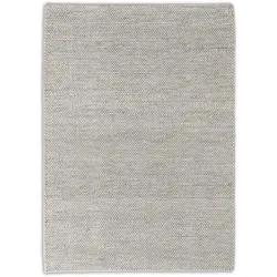 Wollteppich "Poppy 6024", grau (hellgrau), B:200cm H:18mm L:300cm, Wolle, SCHÖNER WOHNEN-KOLLEKTION, Teppiche, hochwertiger Handweb, Wolle, Wohnzimmer, Schöner Wohnen Kollektion