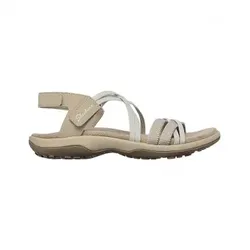 Skechers für Damen. 163112 Beige Reggae Slim Sandalen (41), Wohnung, Klettverschluss, Lässig
