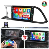 ESSGOO Für Seat LEON 5F1 2012-2019 Android 15 Autoradio GPS Navi WIFI Carplay Autoradio (RDS, 4+64GB(optional), Digitalradio (DAB), FM, Apple Carplay Android Auto GPS Navi WIFI BT EQ mit USB- und Type-C) schwarz